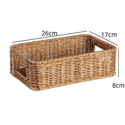 Настолна плетена кошница за съхранение Вградени дръжки Кошници за съхранение на играчки за разни предмети Кошница за довършителни работи Кошница за баня Консумативи за баня