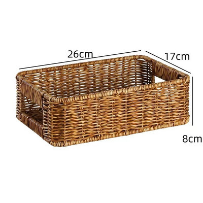 Настолна плетена кошница за съхранение Вградени дръжки Кошници за съхранение на играчки за разни предмети Кошница за довършителни работи Кошница за баня Консумативи за баня