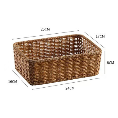 Настолна плетена кошница за съхранение Вградени дръжки Кошници за съхранение на играчки за разни предмети Кошница за довършителни работи Кошница за баня Консумативи за баня