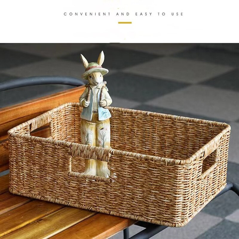 Настолна плетена кошница за съхранение Вградени дръжки Кошници за съхранение на играчки за разни предмети Кошница за довършителни работи Кошница за баня Консумативи за баня
