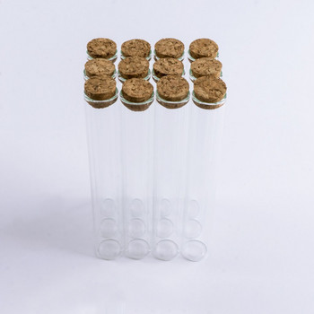 45 ml 22*150 mm стъклени бутилки за съхранение с коркова запушалка Crafts Tiny Jars Прозрачен празен стъклен буркан Мини бутилка подарък 12 броя