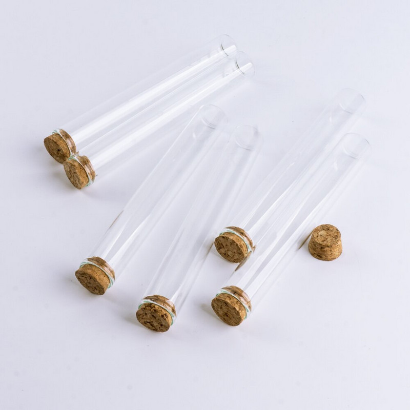 45 ml-es 22 * 150 mm-es tároló üveg palackok parafa dugóval Crafts apró tégelyek átlátszó üres üvegedény mini palack ajándék 12 darab