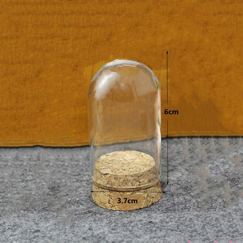Δωρεάν αποστολή 3,7*6cm Mini Size Cork Base Glass Dome Dry Flower Storage Bottle DIY Tube Vase Friend