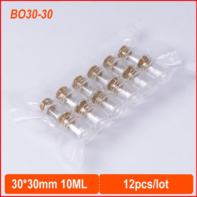 30*30 mm 10 ml mini prozirna staklena bočica s plutenim čepom DIY staklene bočice Staklenke Boce za pohranu Boca želja 12 kom.