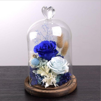12*15 см сърдечна горна стъклена куполна ваза Декорация на дома Антична основа Прозрачна корица Сватбен подарък
