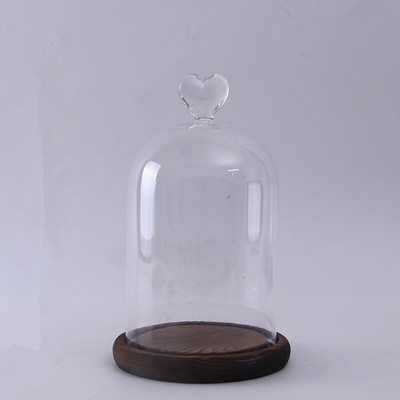 12*15cm Širdies viršaus stiklo kupolo vaza namų dekoravimui senovinis pagrindas permatomas viršelis Vestuvių dovana