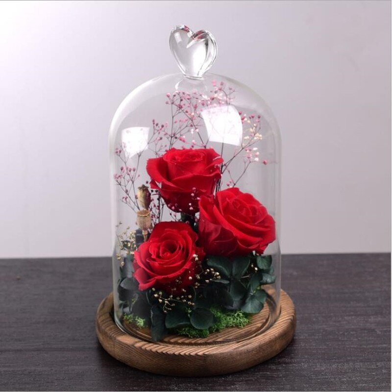12*15cm Širdies viršaus stiklo kupolo vaza namų dekoravimui senovinis pagrindas permatomas viršelis Vestuvių dovana