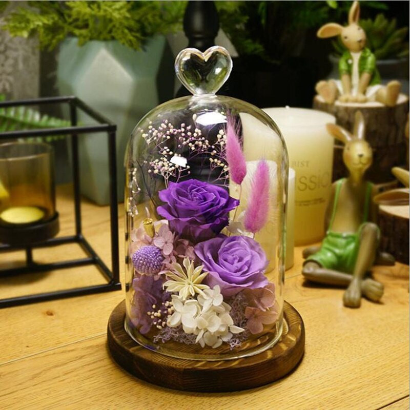 12*15cm Širdies viršaus stiklo kupolo vaza namų dekoravimui senovinis pagrindas permatomas viršelis Vestuvių dovana