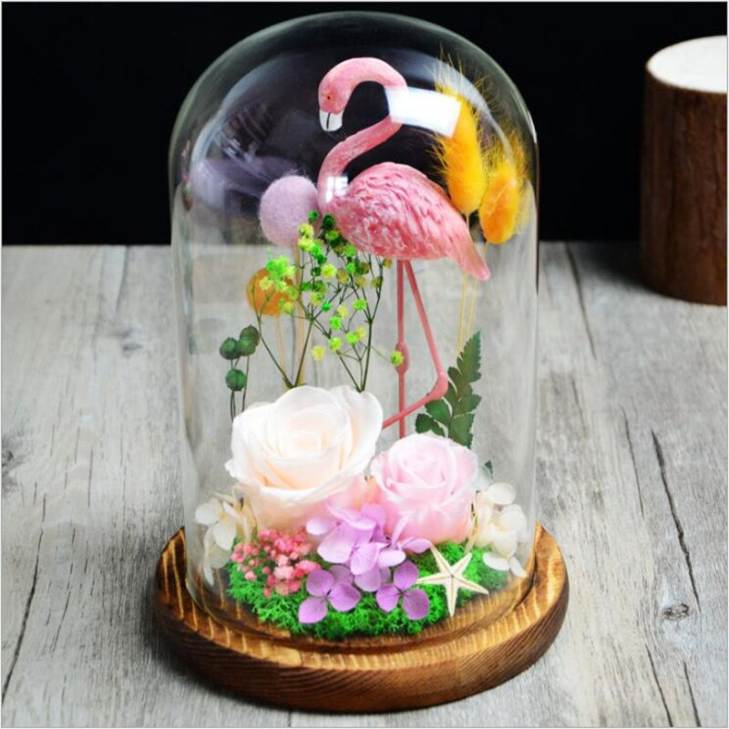 10 * 20 cm vidutinio dydžio skaidrios stiklinės kupolo vazos namų dekoravimui senovinis pagrindo dangtelis „pasidaryk pats“ draugui dovanų vestuvėms gyvai