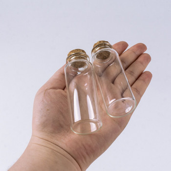 30*80 мм 40 мл прозрачни празни стъклени бутилки с коркова запушалка Флакони Буркани Съхранение на материали Малък контейнер за бутилки 12 бр.