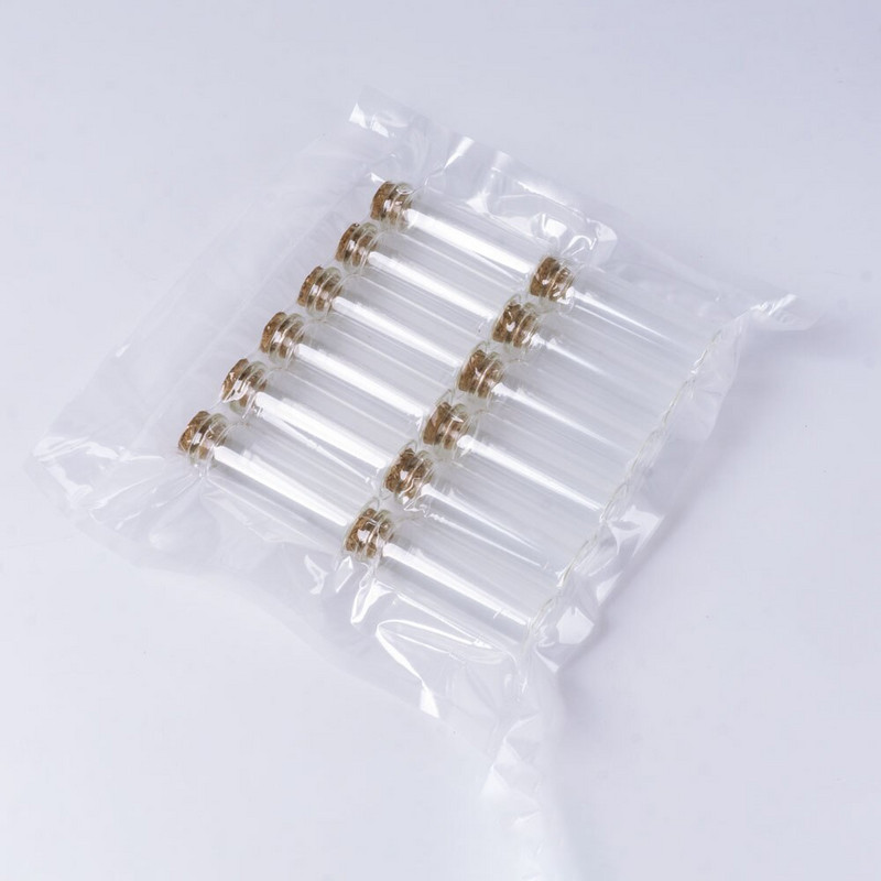 30*80mm-es 40ml-es átlátszó üres üvegpalackok parafadugós fiolák Üvegek Anyagtároló kis flakon tartály 12db