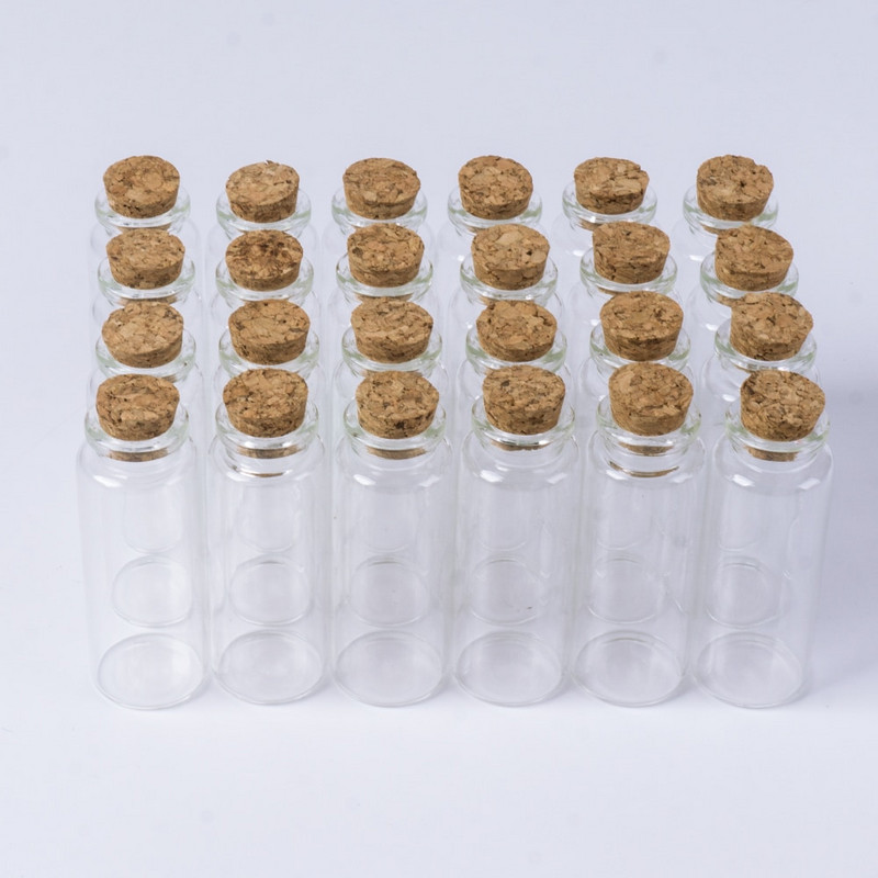 30*80mm-es 40ml-es átlátszó üres üvegpalackok parafadugós fiolák Üvegek Anyagtároló kis flakon tartály 12db