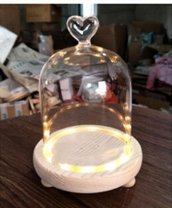 9*11cm-es világító 3 lábú rönk alap üvegkupola váza lakásdekoráció különböző felső átlátszó borító Esküvői kellék barát kegyes ajándék