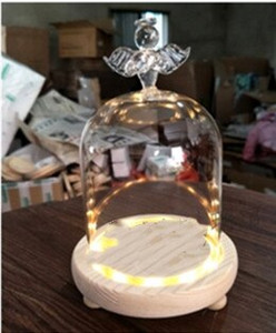 9*11cm-es világító 3 lábú rönk alap üvegkupola váza lakásdekoráció különböző felső átlátszó borító Esküvői kellék barát kegyes ajándék