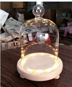 9*11cm-es világító 3 lábú rönk alap üvegkupola váza lakásdekoráció különböző felső átlátszó borító Esküvői kellék barát kegyes ajándék
