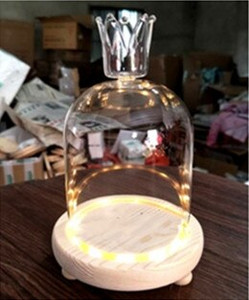 9*11cm-es világító 3 lábú rönk alap üvegkupola váza lakásdekoráció különböző felső átlátszó borító Esküvői kellék barát kegyes ajándék