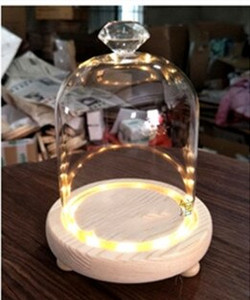 9*11cm-es világító 3 lábú rönk alap üvegkupola váza lakásdekoráció különböző felső átlátszó borító Esküvői kellék barát kegyes ajándék