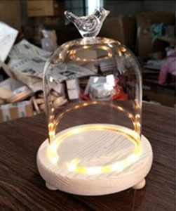 9*11cm-es világító 3 lábú rönk alap üvegkupola váza lakásdekoráció különböző felső átlátszó borító Esküvői kellék barát kegyes ajándék