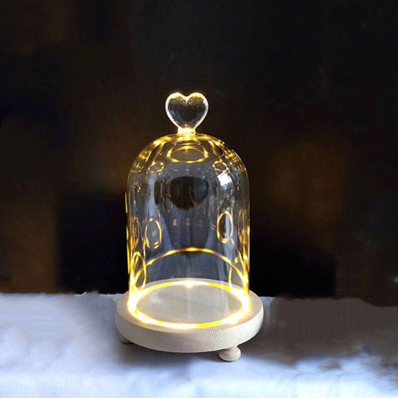 9*11cm-es világító 3 lábú rönk alap üvegkupola váza lakásdekoráció különböző felső átlátszó borító Esküvői kellék barát kegyes ajándék