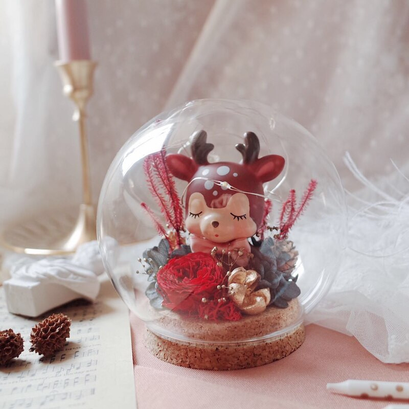 Promjer=13 cm Srednja veličina Okrugla staklena kupolasta vaza Dekoracija doma Pluteno postolje Prozirna navlaka DIY prijateljski poklon Rekvizit za vjenčanje