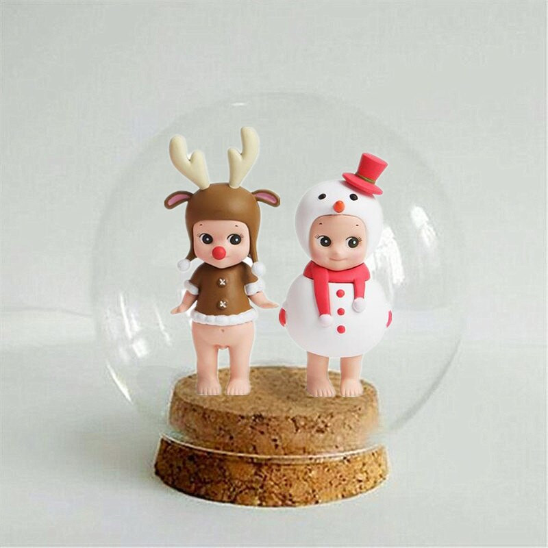 Promjer=13 cm Srednja veličina Okrugla staklena kupolasta vaza Dekoracija doma Pluteno postolje Prozirna navlaka DIY prijateljski poklon Rekvizit za vjenčanje