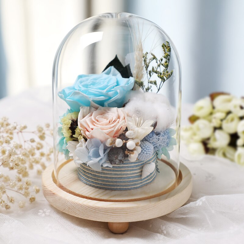 10 * 21 cm vidutinio dydžio skaidrios stiklinės kupolo vazos namų dekoravimas trijų kojų rąsto pagrindo dangteliu dovana vestuvėms gyvai