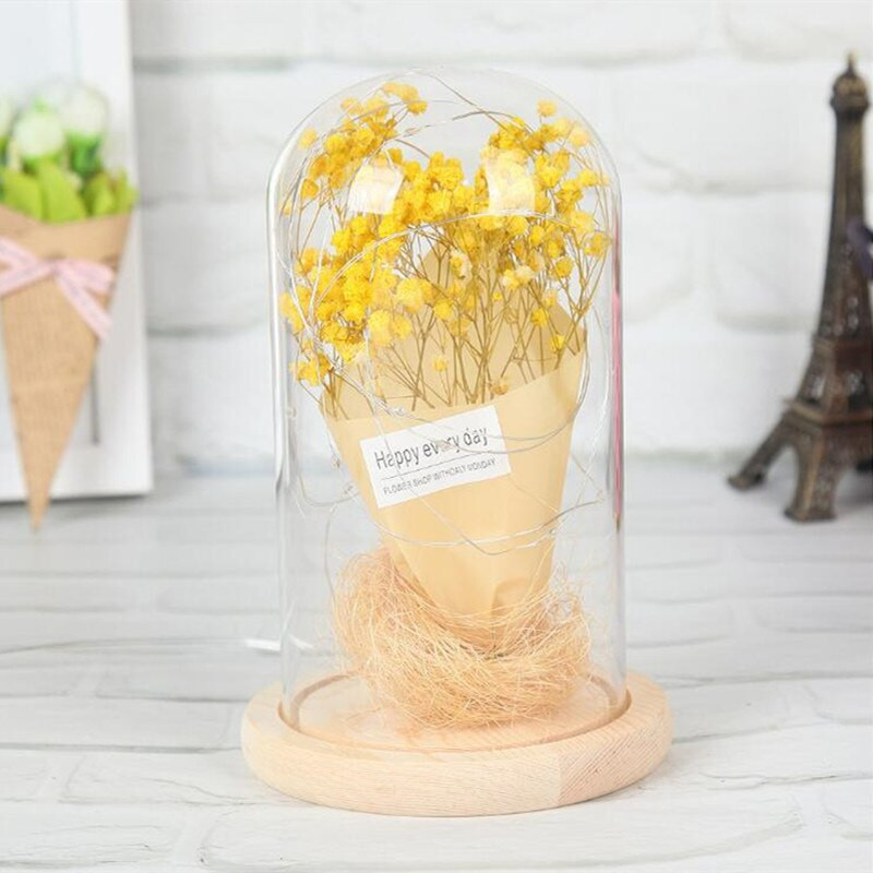 9 * 18 cm-es üvegkupola váza lakberendezési világító rönk alap átlátszó borító barkácsolás barátnak ajándék esküvői kellék kézzel készített kézműves