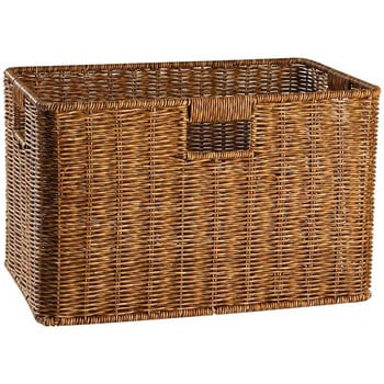 Ръчно плетена ратанова кошница за съхранение Плетена като кутия за съхранение Правоъгълна домакинска поставка Гардероб Кутия за съхранение