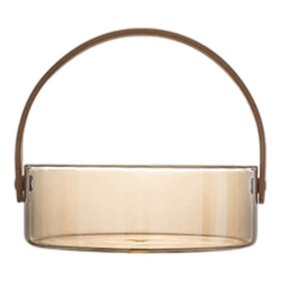 Skaidraus stiklo serviravimo padėklas su apvalia rankena saldainių laikymo pyragaičiai vaisiai dovanų krepšelis maisto organizatorius Virtuvės reikmenys namų dekoravimui