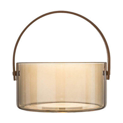 Skaidraus stiklo serviravimo padėklas su apvalia rankena saldainių laikymo pyragaičiai vaisiai dovanų krepšelis maisto organizatorius Virtuvės reikmenys namų dekoravimui