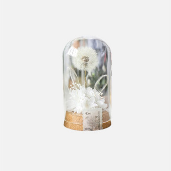 2 комплекта/опаковка 5*7 см Малък размер Коркова основа Стъклен купол Декорация на дома Бутилка за съхранение на сухи цветя Направи си сам Приятел Подарък Ваза