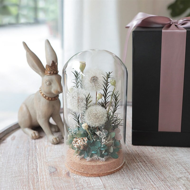 9*15 cm Plutena baza Staklena kupola Dekoracija doma Prozirna navlaka za kolače Vaza DIY Prijatelj Poklon Poklon za vjenčanje Živi rekvizit