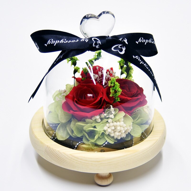 10*8cm szív tetejű üvegkupola váza lakberendezés három lábú rönk alap átlátszó borító barkács ajándék