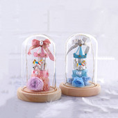 2 rinkiniai / pakuotė 7 * 12 cm mažo dydžio, skirtingo neprivaloma pagrindo stiklo kupolo vaza Namų dekoravimui permatomas dangtelis „pasidaryk pats“ draugo palankumo dovana