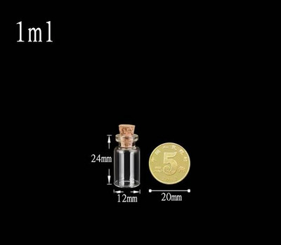 10db 0,5/1/1,5/2/3/4 ml-es mini kis üvegpalackok átlátszó parafa dugóval üvegek apró esküvői fiolák Üzenet Favor konténer ékszer