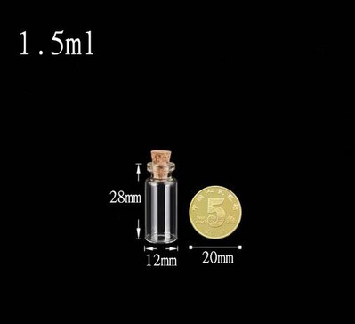 10db 0,5/1/1,5/2/3/4 ml-es mini kis üvegpalackok átlátszó parafa dugóval üvegek apró esküvői fiolák Üzenet Favor konténer ékszer