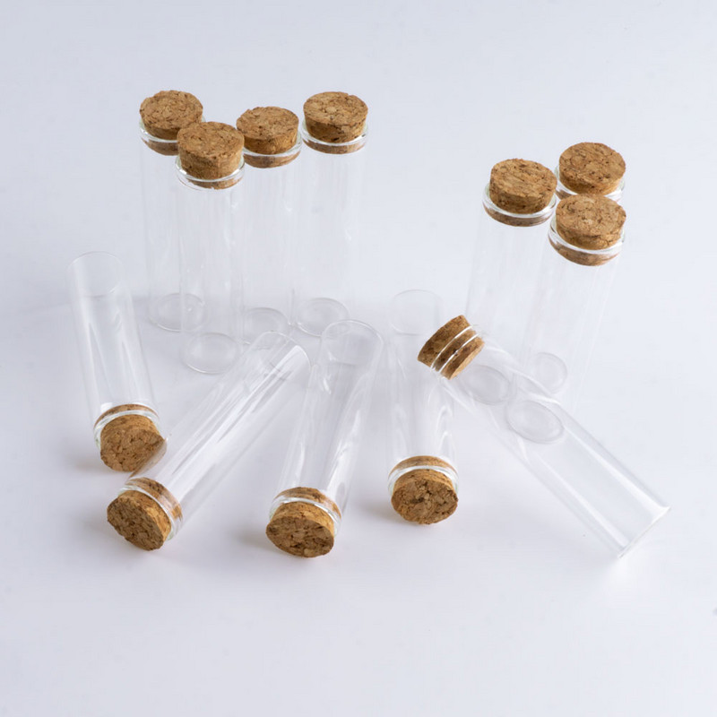 22*80mm-es 20ml-es barkács kis üvegpalack parafa dugóval mini átlátszó tároló üveges esküvői dekorációs tartály 12db