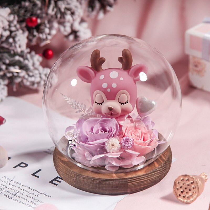 Diametru = 13 cm Dimensiune mijlocie Vază cu dom de sticlă în formă de rotund pentru decorarea casei bază antică capac transparent cadou de nuntă