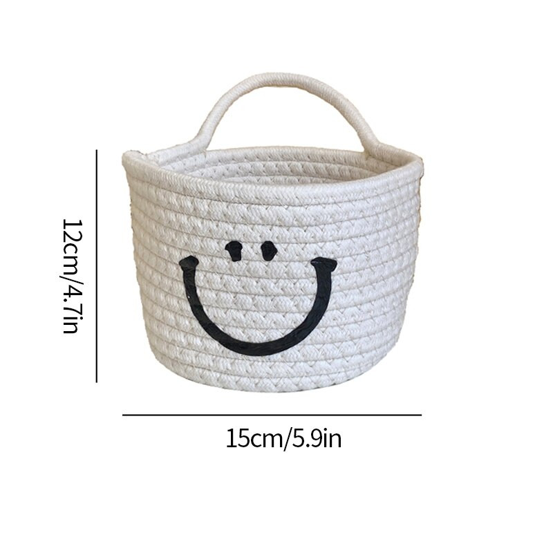 Smile Kézzel szőtt tárolókosarak Bedők Lógas szőtt tárolókosár Különféle termékek Snack Kozmetikai asztali rendszerező 12x15cm