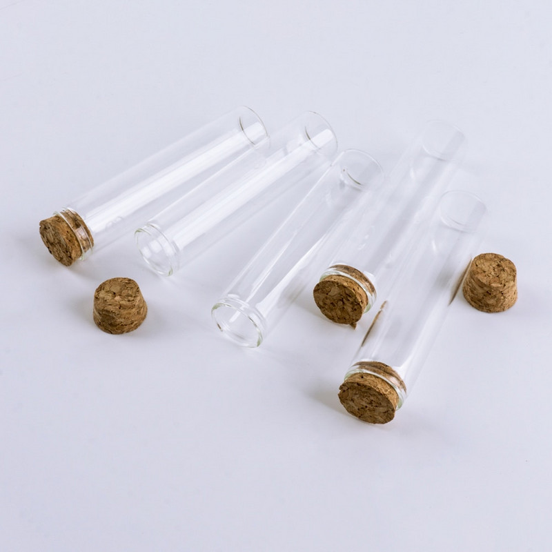 25ml-es 22*90mm-es átlátszó üres üvegpalackok parafadugós üvegcsék Üvegek tároló palackok 12db