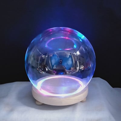 Átmérő = 12 cm Közepes méretű, kerek formájú üvegkupola váza otthoni dekorációs rönk alap átlátszó borító Esküvői kellék barát ajándék