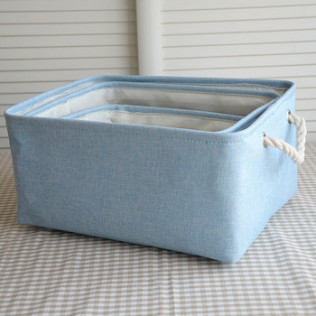 Правоъгълна кошница за съхранение на памучно бельо Макаронови цветове Въжени дръжки Сгъваема маса Органайзер за различни дрехи Кошници за пране