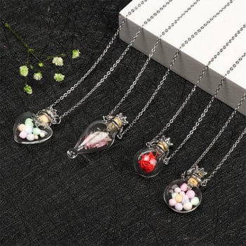 Clear Water Drop Mix Shape Perfume Bottle Necklaces αιθέριο έλαιο Keep Openable Make Wish Pendant Blood Vial Κολιέ για γυναίκες