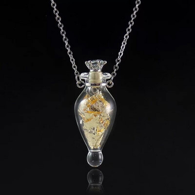 Picătură de apă limpede Formă amestecată Sticle de parfum Colier Ulei esențial Păstrați deschis Faceți dorință Pandantiv Colier cu fiole de sânge pentru femei