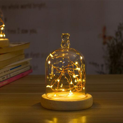 9 * 11 cm kis méretű, különböző felső üvegkupola lakberendezési világító rönk alap átlátszó borító barkács barát ajándék esküvői kellék