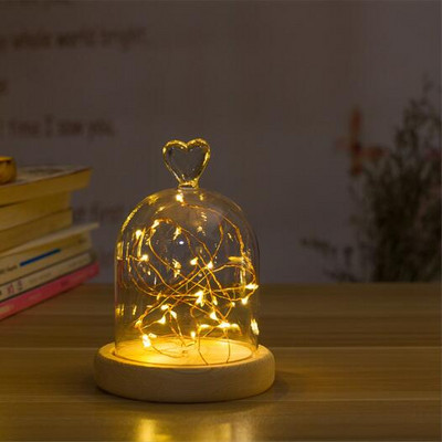 9 * 11 cm kis méretű, különböző felső üvegkupola lakberendezési világító rönk alap átlátszó borító barkács barát ajándék esküvői kellék