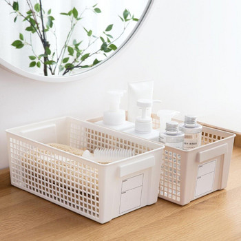 Етикет Пластмасова кошница за съхранение Настолна кошница за съхранение на закуски Кухненска кошница за съхранение Кутия за баня Кошница за съхранение