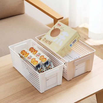 Етикет Пластмасова кошница за съхранение Настолна кошница за съхранение на закуски Кухненска кошница за съхранение Кутия за баня Кошница за съхранение