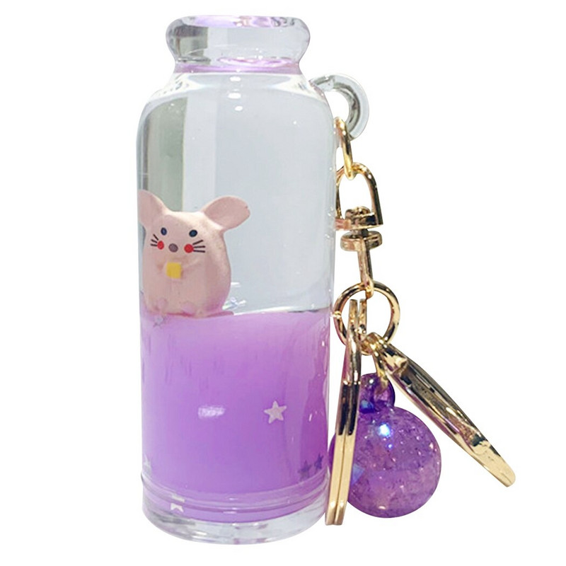 4 db Exquisite Wish kulacs kulcstartó cukorka színű rózsaszín kék Drift palack címkével aranyozott kulcstartó kézzel készített születésnapi ajándék