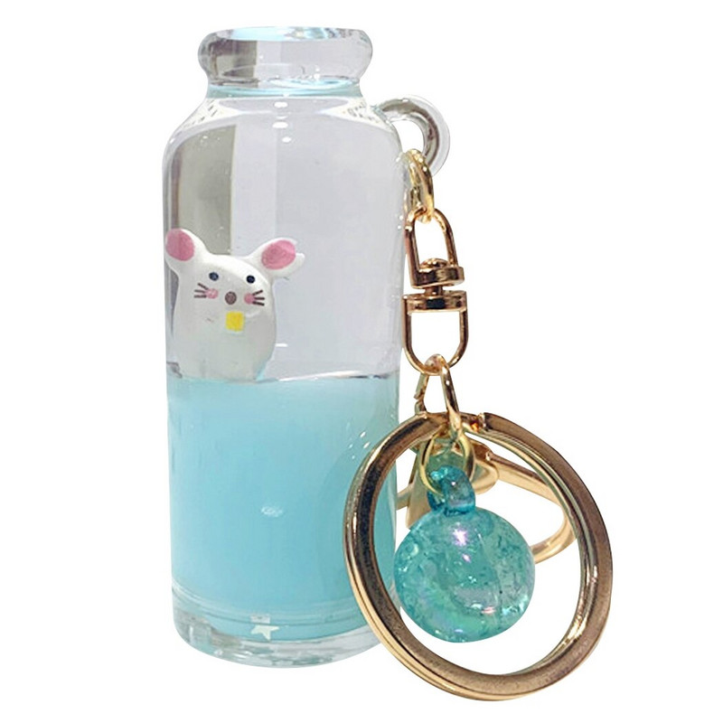 4 db Exquisite Wish kulacs kulcstartó cukorka színű rózsaszín kék Drift palack címkével aranyozott kulcstartó kézzel készített születésnapi ajándék